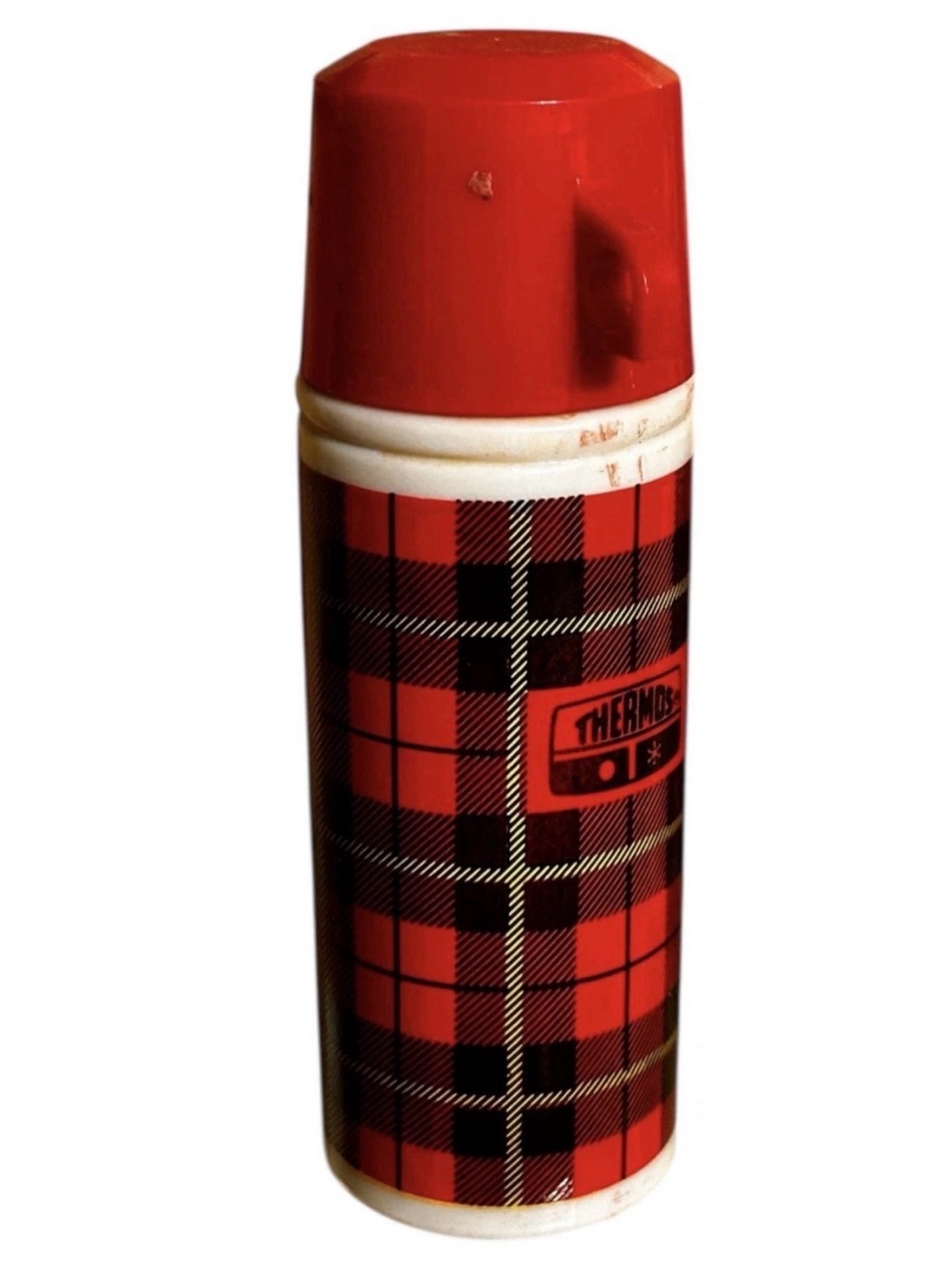 Vintage Avon PLAID THERMOS Wild Country After Shave Glass Decanter Empty